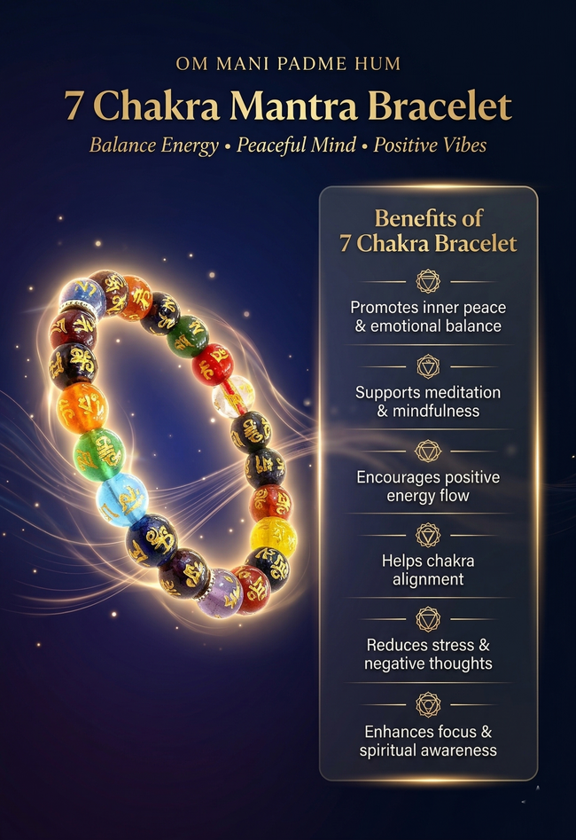 7 Chakra Unisex Bracelet Hover Image