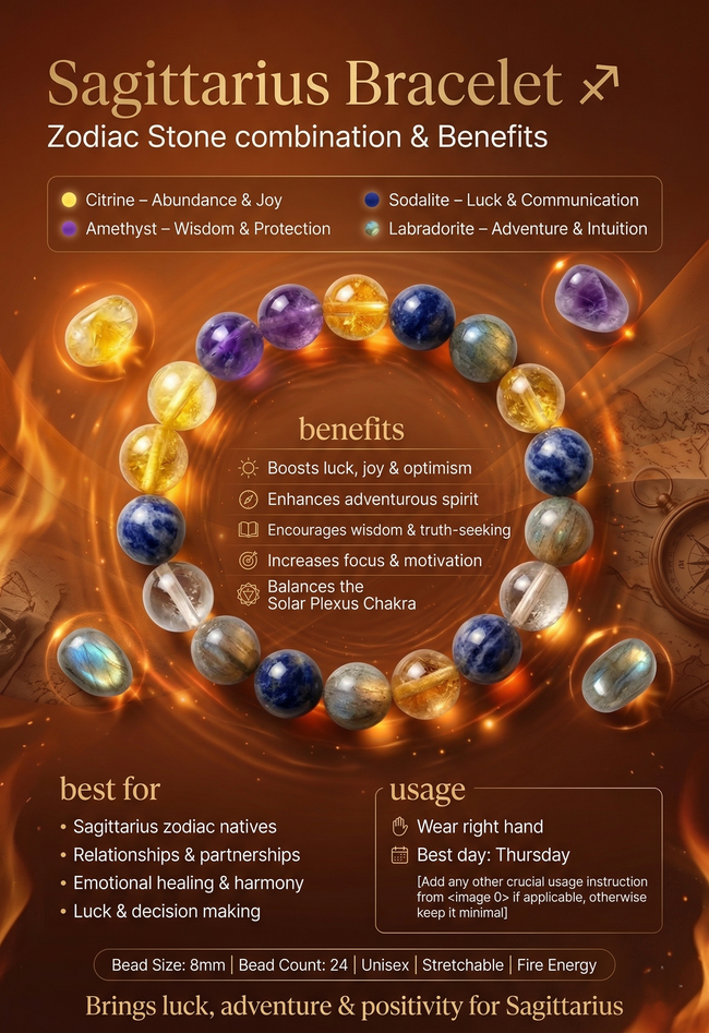 Sagittarius Crystal Bracelet Main Image