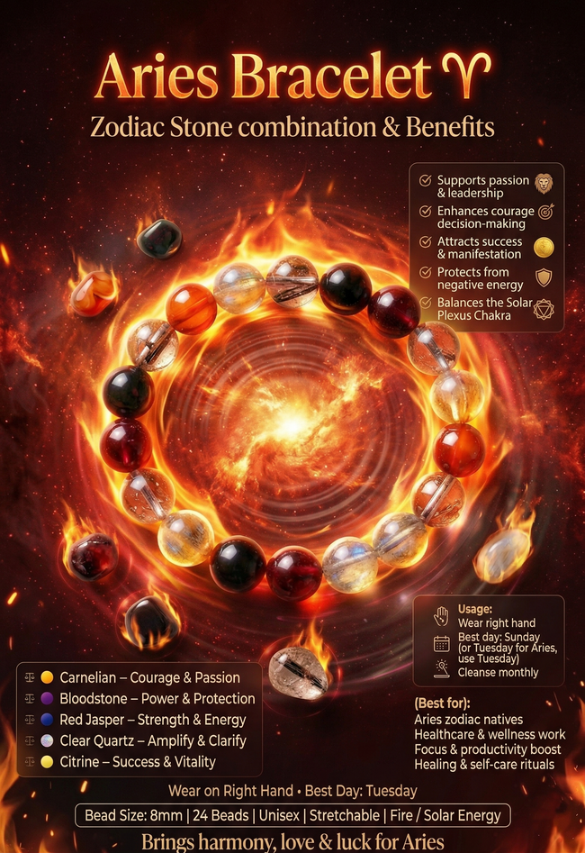 Aries Crystal Bracelet Main Image